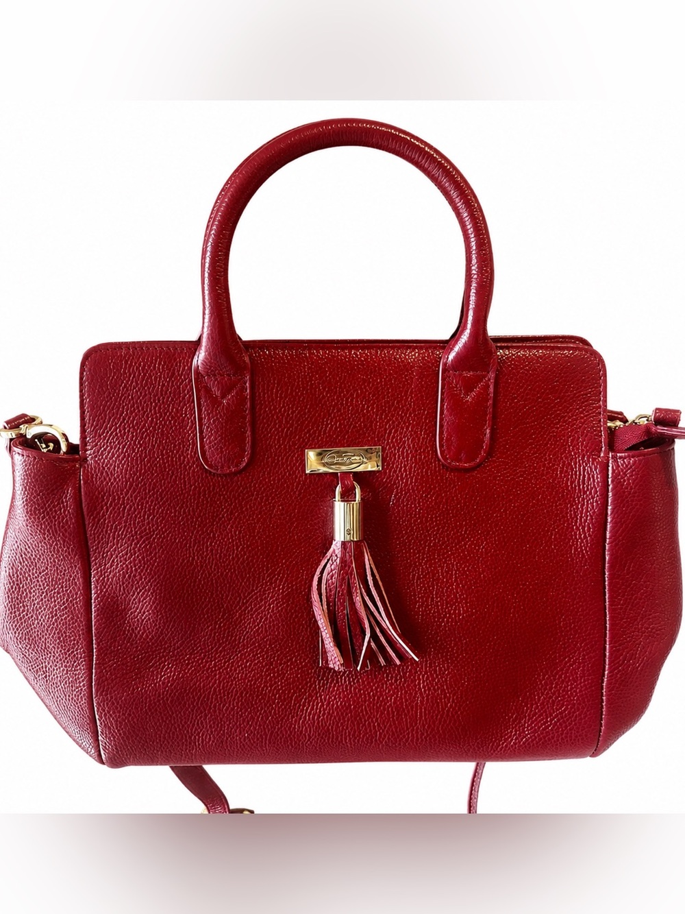 NWOT! Genuine Leather Onna Ehrlich handbag in deep red